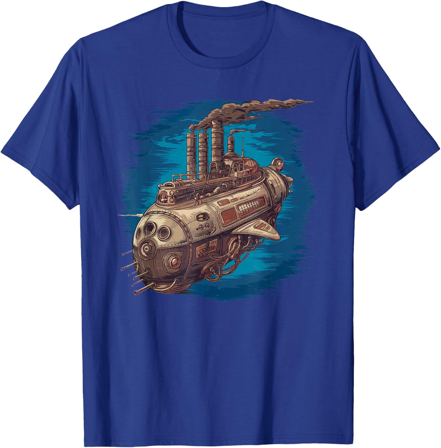 Steampunk Spaceship Victorian Mechanical Spacecraft T-Shirt - T-Shirt | Royal