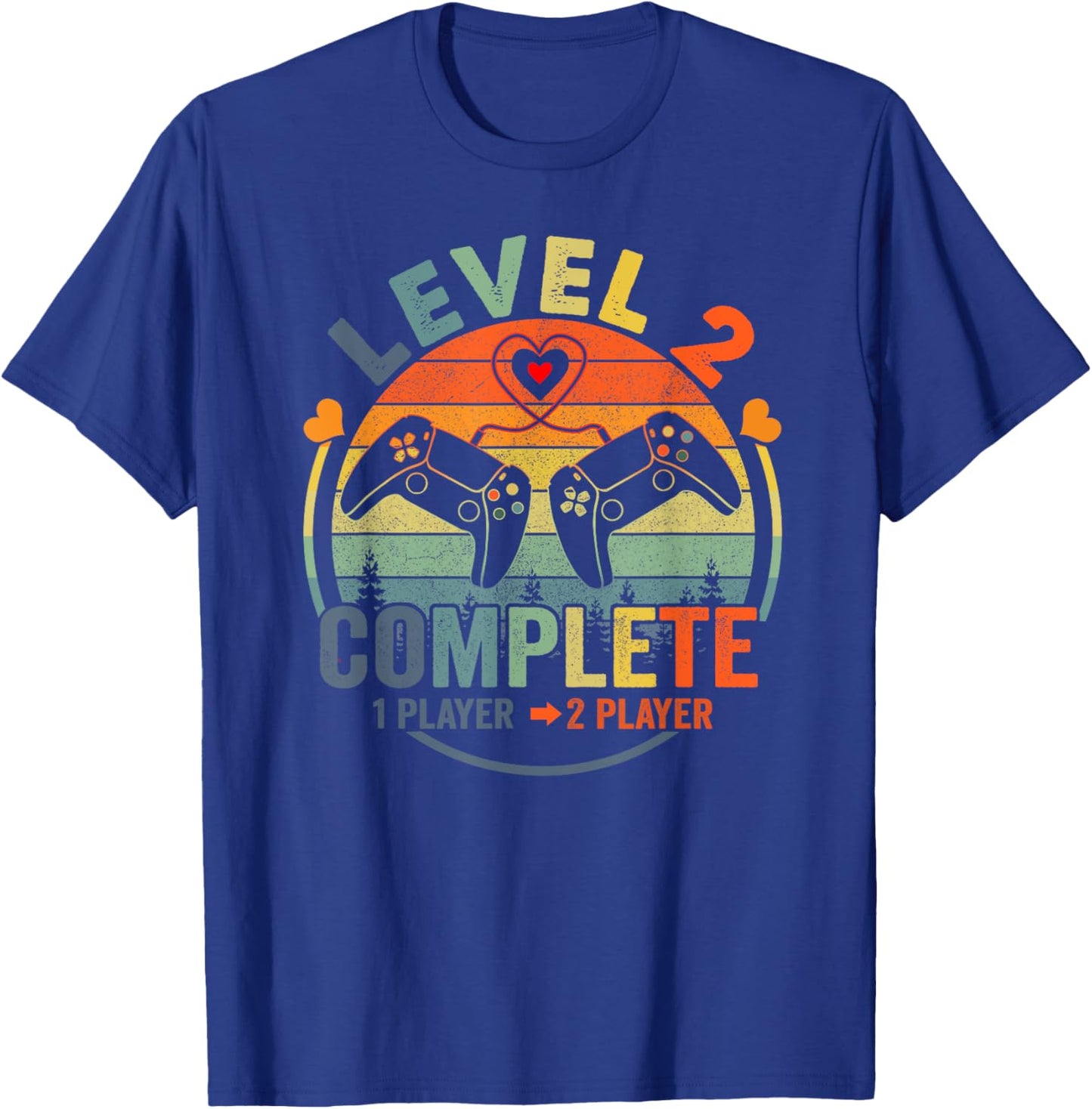 Gamer 2nd Wedding Anniversary Level 2 Complete Anniversary T-Shirt - T-Shirt | Royal