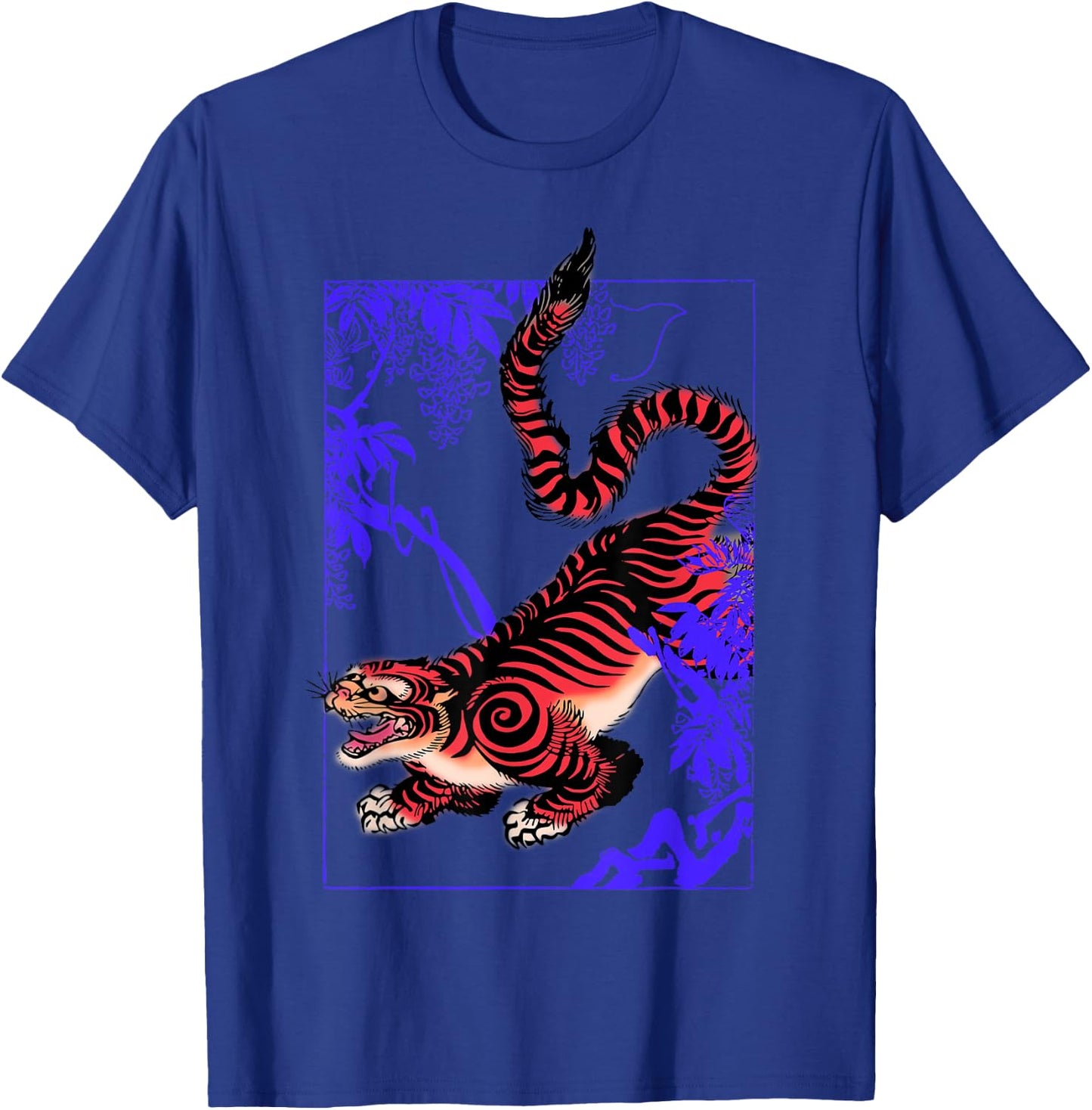 Japanese Aesthetic Tiger Wild Cat Japanese Kanji T-Shirt - T-Shirt | Royal