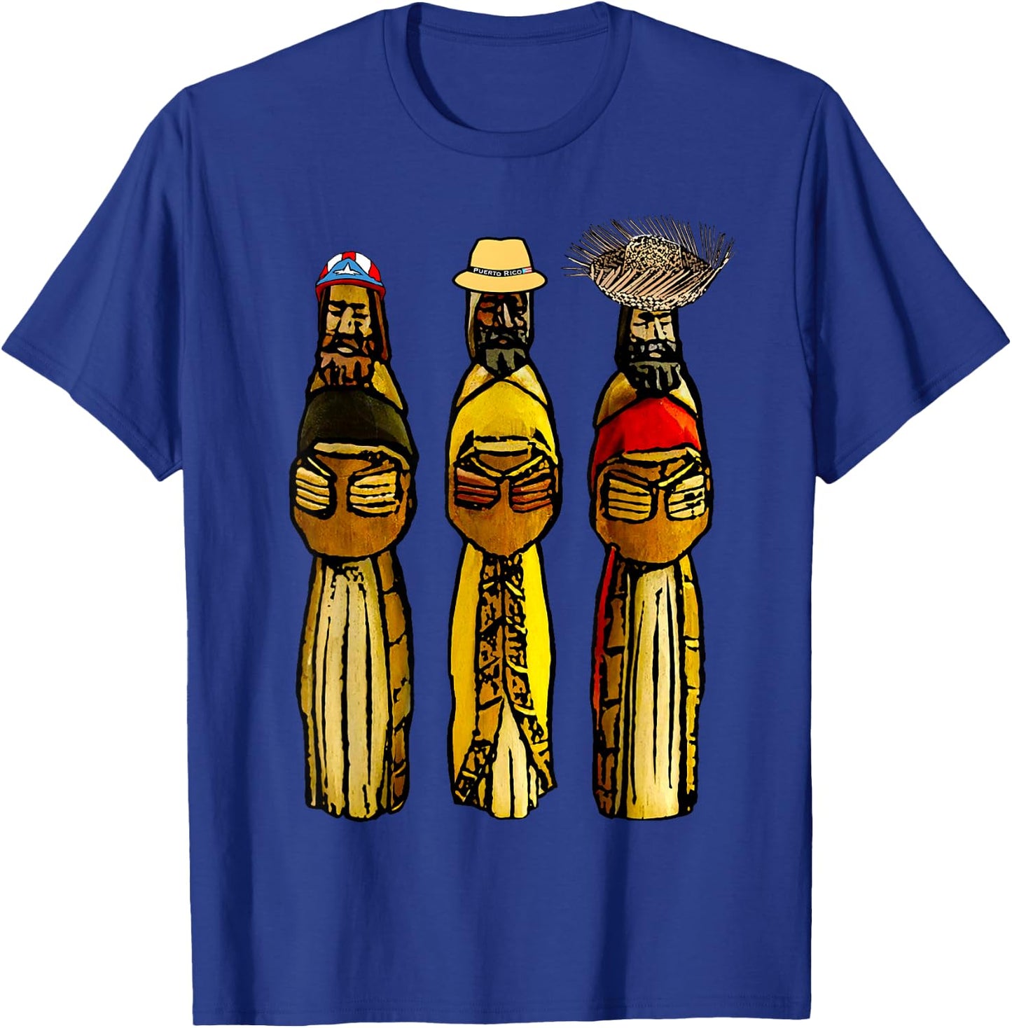 Three Boricua Kings Puerto Rican Wise Men T-Shirt - T-Shirt | Royal