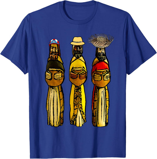 Three Boricua Kings Puerto Rican Wise Men T-Shirt - T-Shirt | Royal