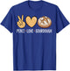 Funny Sourdough Lover - Peace Love Sourdough T-Shirt - T-Shirt | Royal