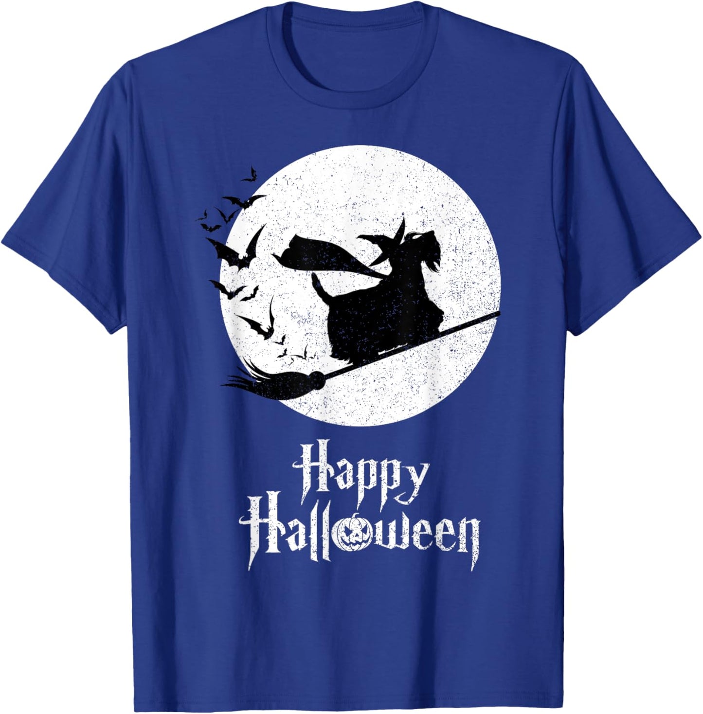Funny Halloween Costume Witch SCOTTIE Dog Lover Gift Women Kids T-Shirt - T-Shirt | Royal