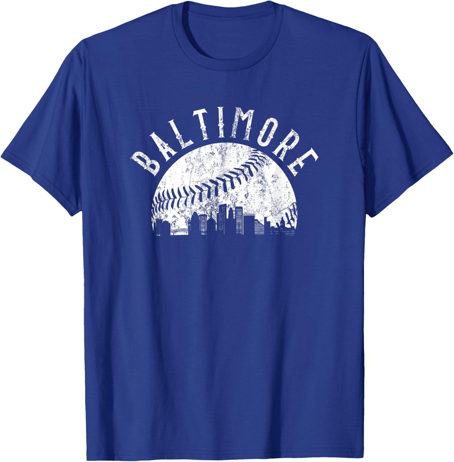 Vintage Baltimore Maryland Skyline Apparel T-Shirt - T-Shirt | Royal