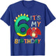 Kids It's My 6th Birthday Dragon 6 Birthday 6 Year Old Boy T-Shirt - T-Shirt | Royal
