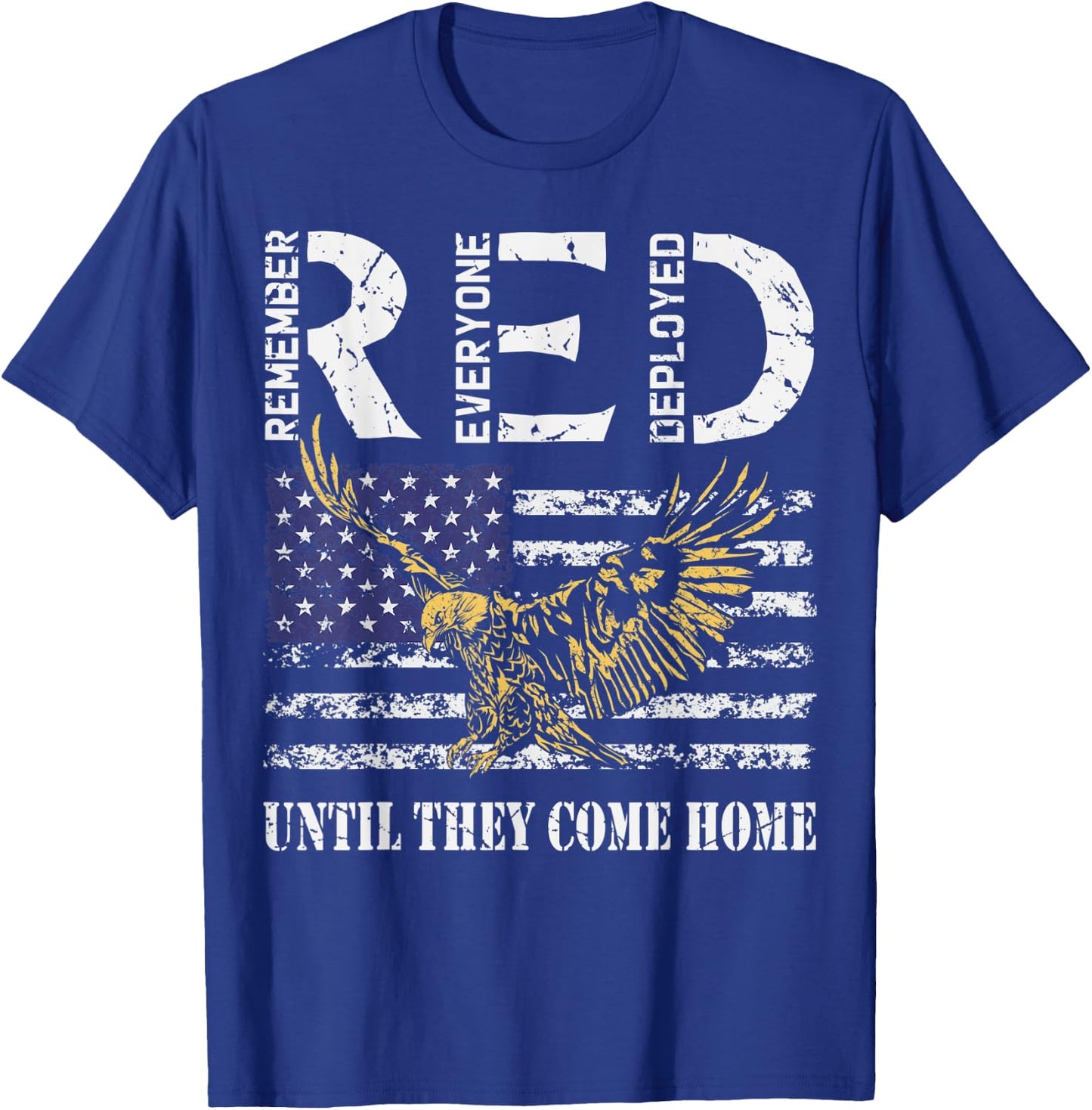 On Friday We Wear Red Retro American Flag Eagle RED Friday T-Shirt - T-Shirt | Royal