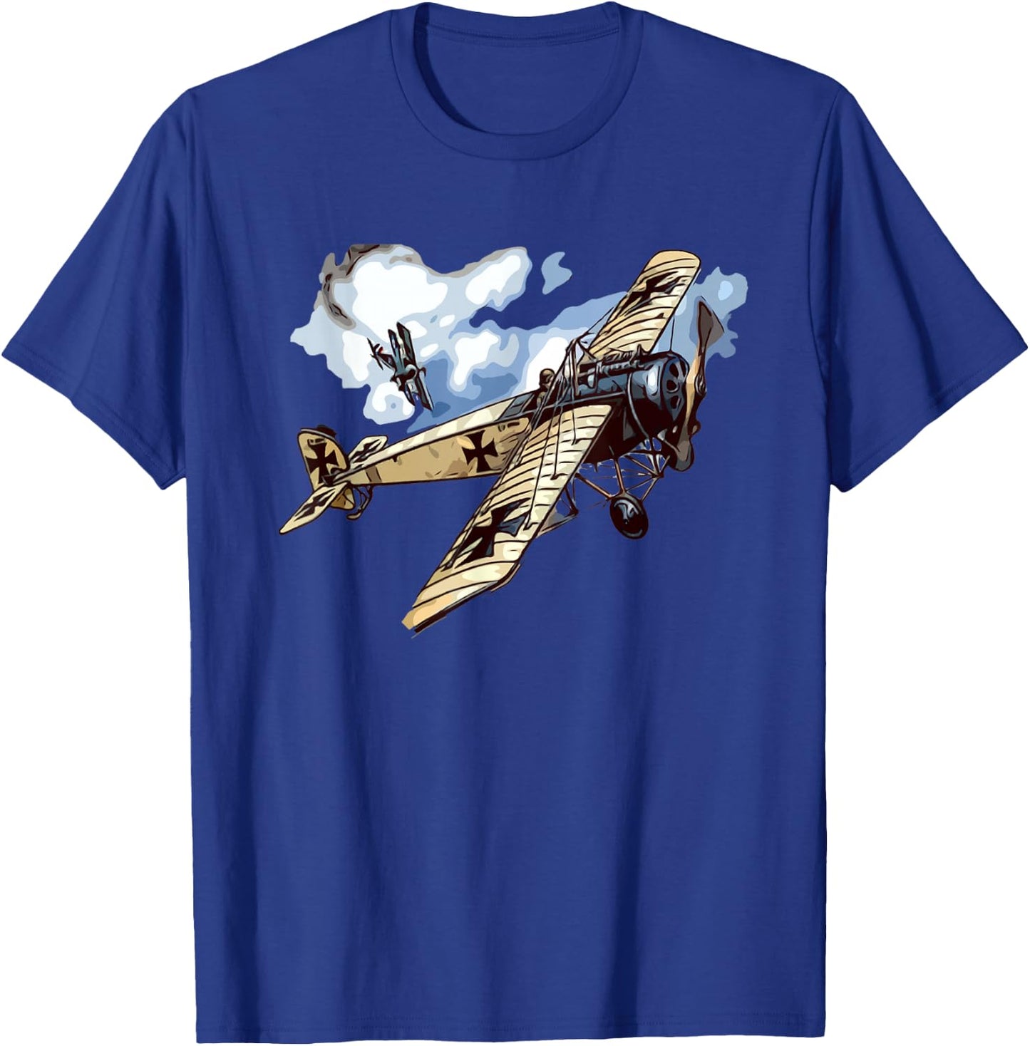 World War Air Combat German Biplane T-Shirt - T-Shirt | Royal