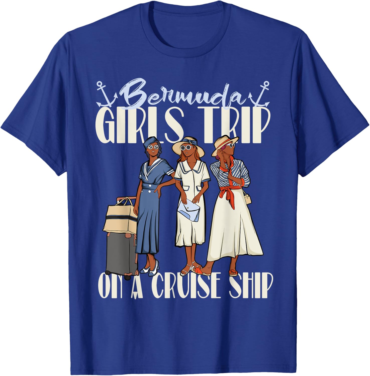 Girls Trip Bermuda Cruise Ship For Black Vacation Women T-Shirt - T-Shirt | Royal