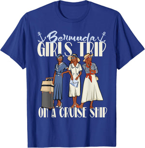 Girls Trip Bermuda Cruise Ship For Black Vacation Women T-Shirt - T-Shirt | Royal
