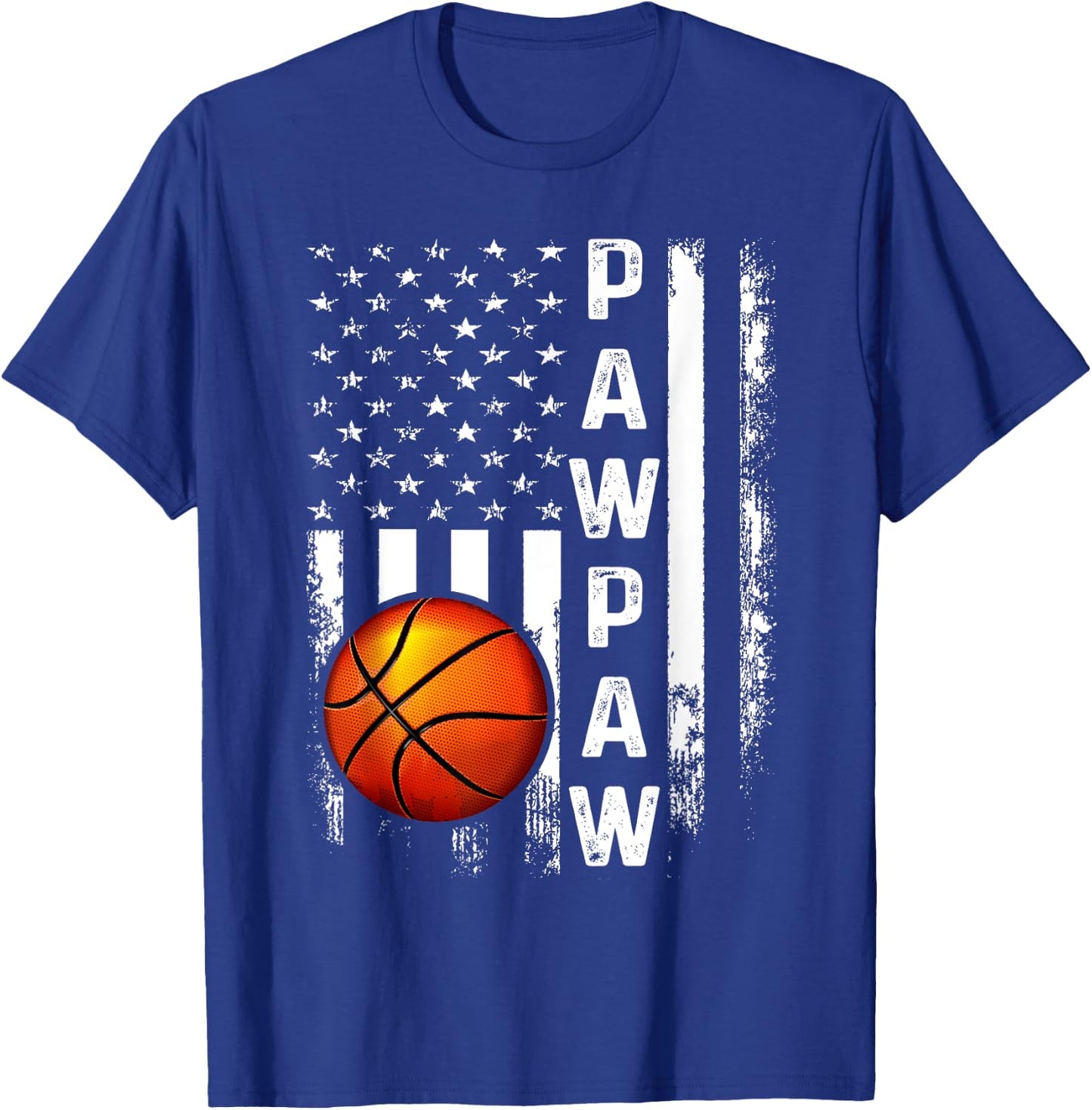 Basketball Pawpaw American Flag Vintage Christmas Xmas T-Shirt - T-Shirt | Royal