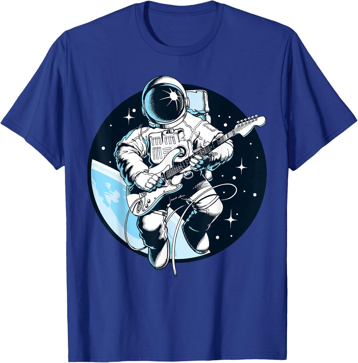 Space Music Astronaut Musician Graphic Design Short Sleeve T-Shirt - T-Shirt | Royal