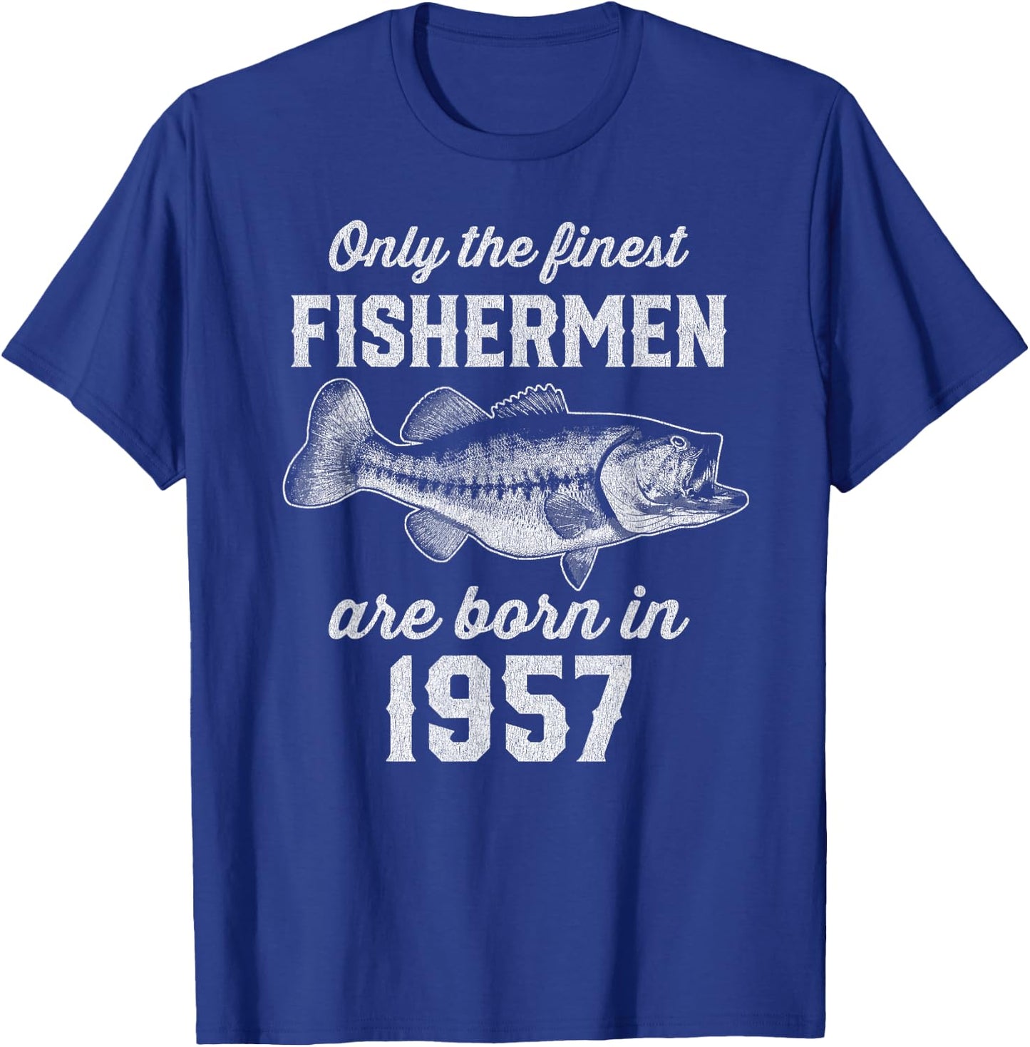 68 Year Old: Fisherman Fishing 1957 68th Birthday T-Shirt - T-Shirt | Royal