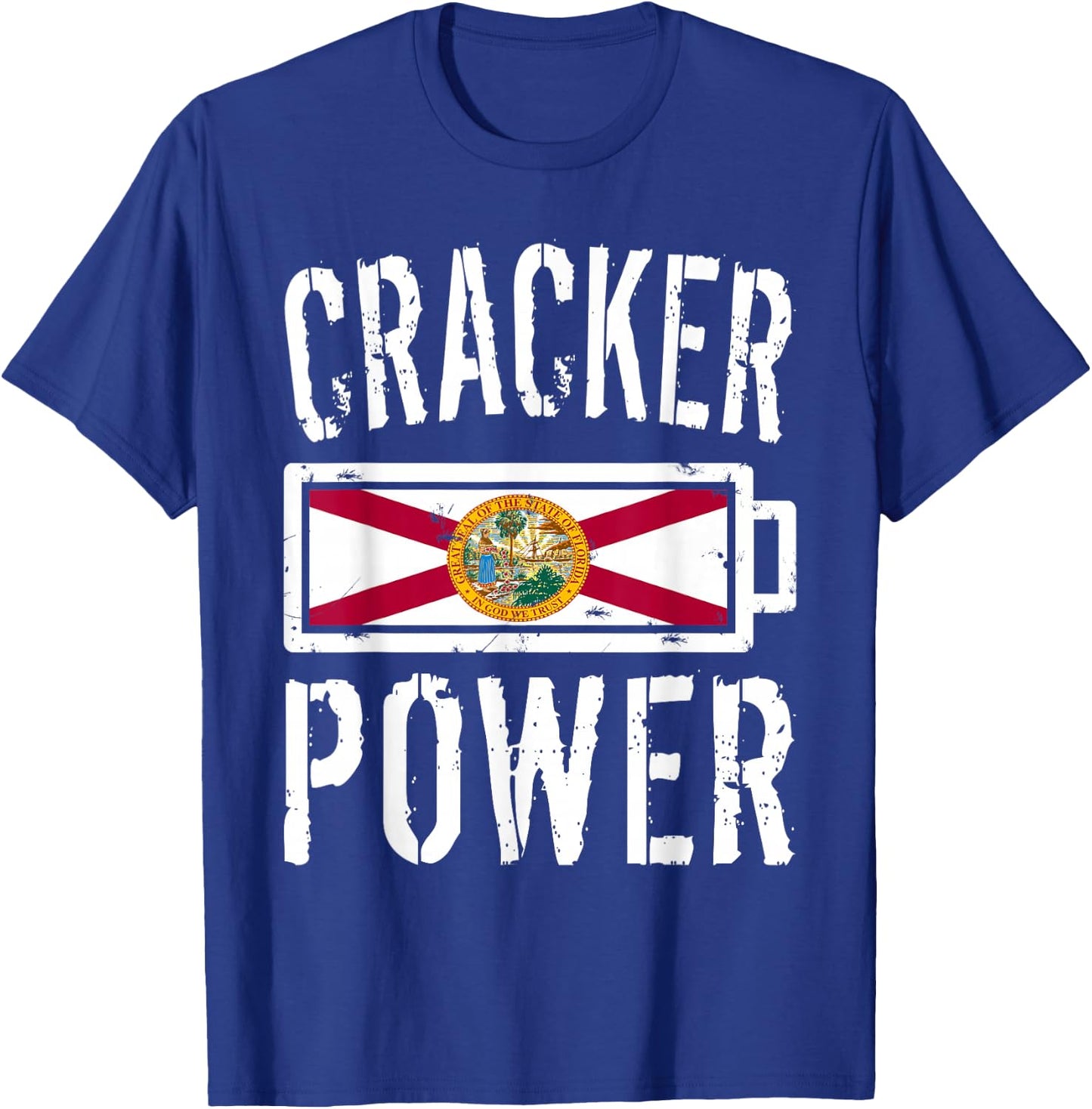 Florida Flag | Cracker Power Battery Proud T-Shirt - T-Shirt | Royal