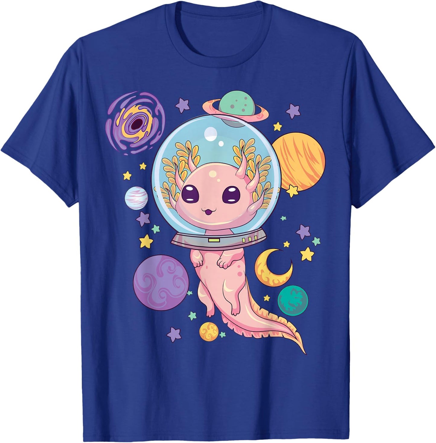 Space Axolotl Shirt Kawaii Pastel Goth Anime Aesthetic Goth T-Shirt - T-Shirt | Royal
