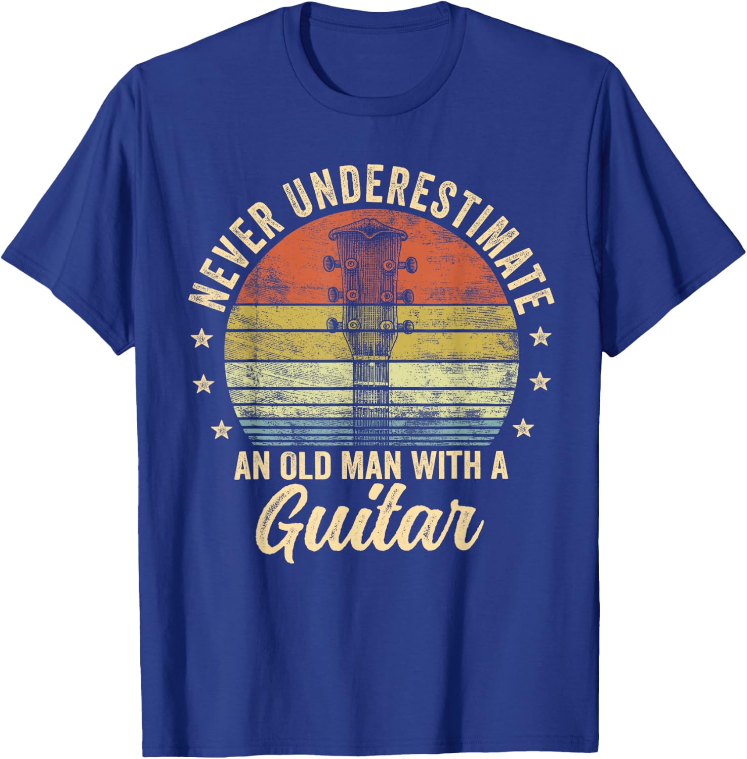 Never Underestimate an Old Man with A Guitar Player Gifts T-Shirt - T-Shirt | Royal
