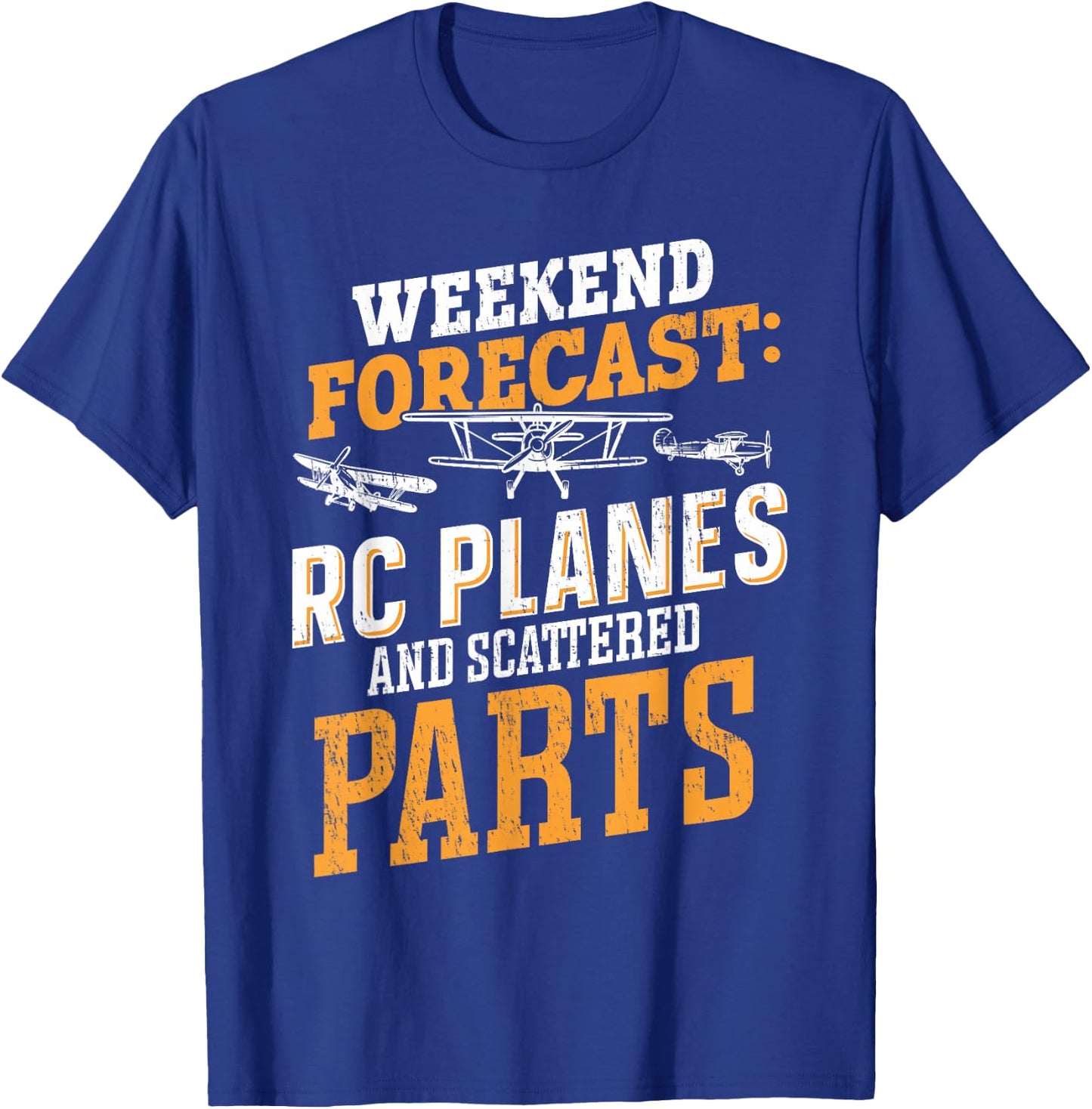 Weekend forecast RC Planes and Scattered Parts RC Airplane T-Shirt - T-Shirt | Royal