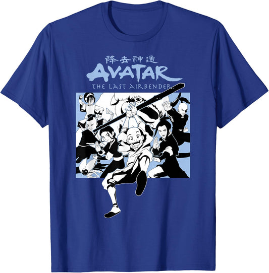 Avatar: The Last Airbender Group Shot Panel Small T-Shirt - T-Shirt | Royal