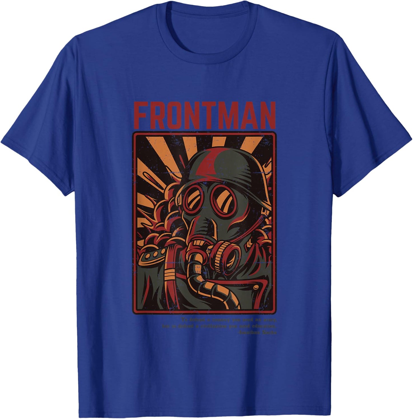 Gas Mask Toxic Warrior Propaganda Anti-war Vintage Art Shirt T-Shirt - T-Shirt | Royal