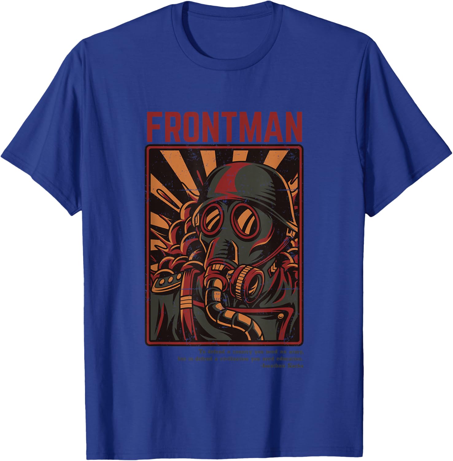 Gas Mask Toxic Warrior Propaganda Anti-war Vintage Art Shirt T-Shirt - T-Shirt | Royal