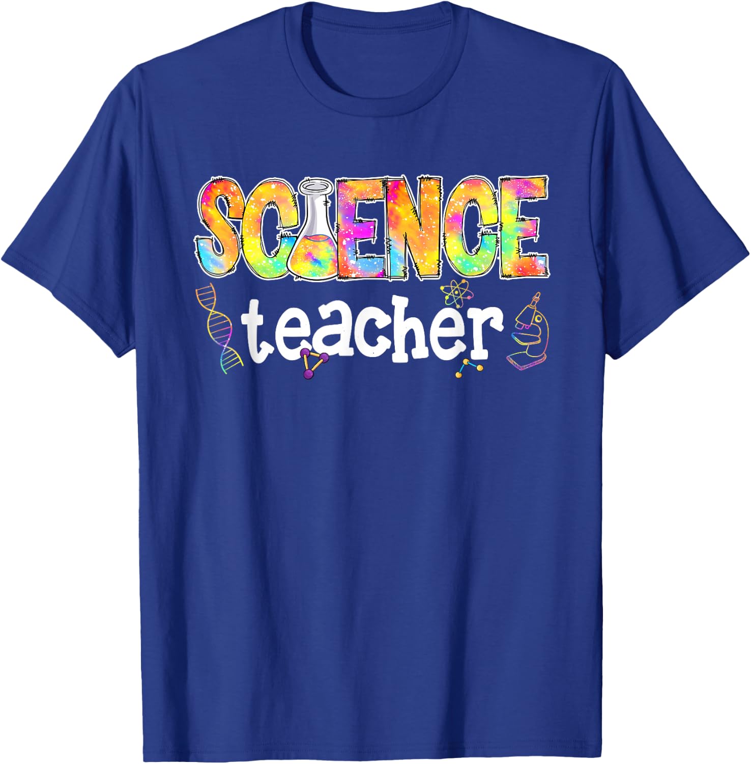 Science Teacher Tie Dye Science Teaching Back to School T-Shirt - T-Shirt | Royal