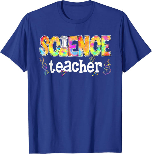 Science Teacher Tie Dye Science Teaching Back to School T-Shirt - T-Shirt | Royal