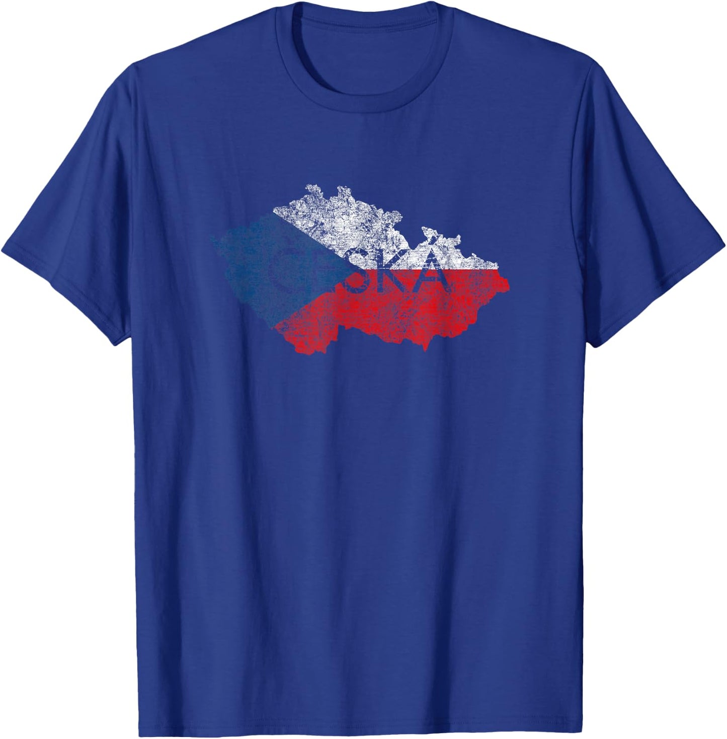 Czech Republic Map and Flag Souvenir - Distressed Ceska T-Shirt - T-Shirt | Royal