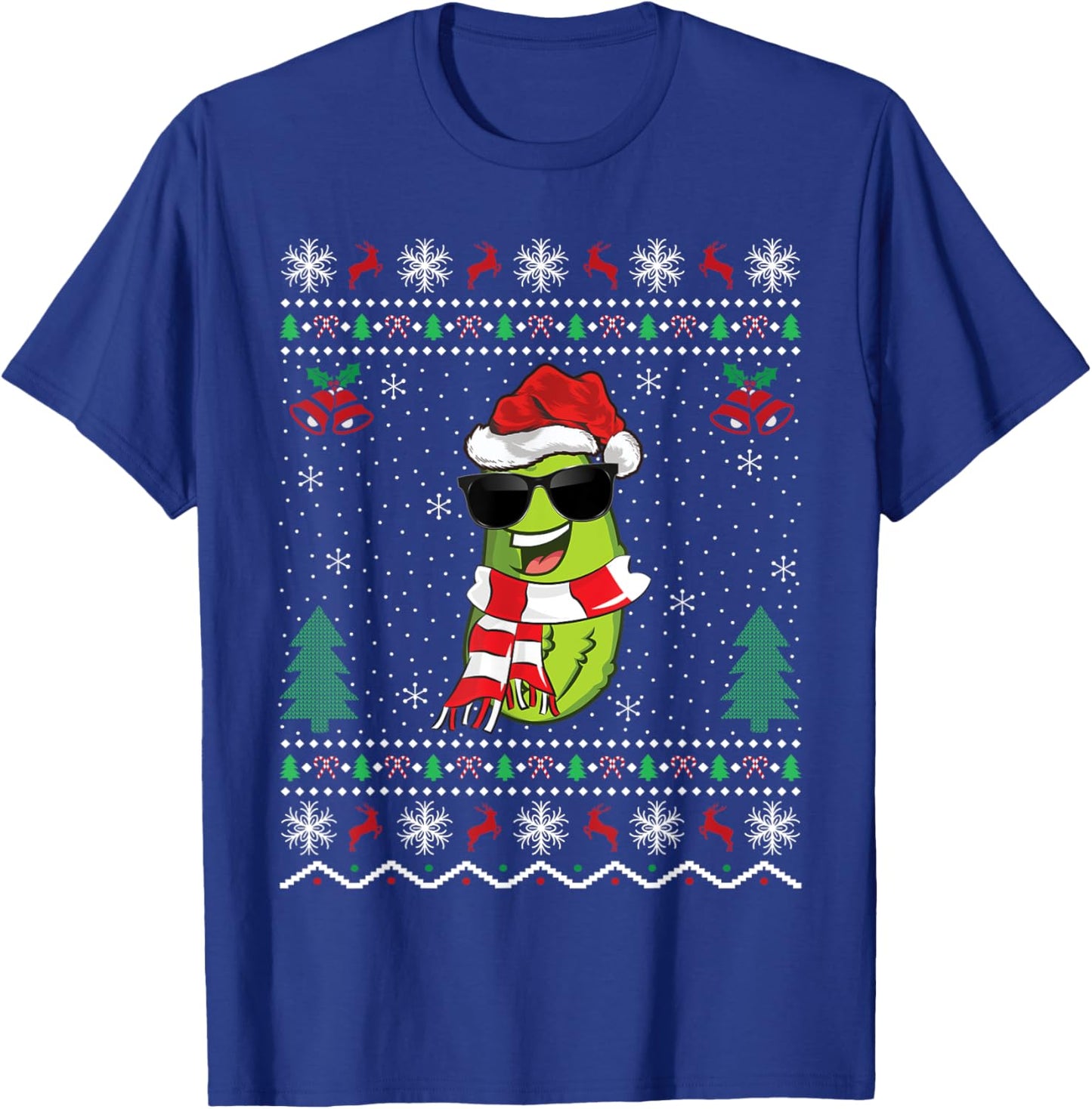 Funny Santa Pickle Xmas Gift Ugly Pickle Christmas T-Shirt - T-Shirt | Royal