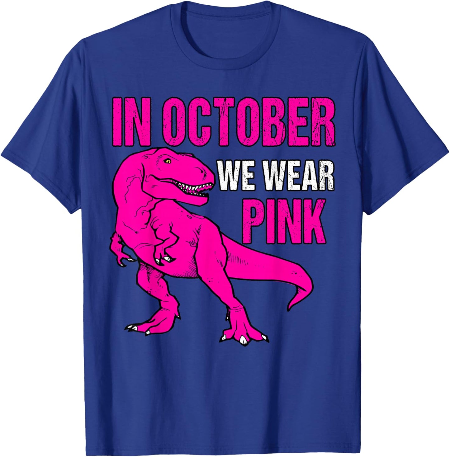 In October We Wear Pink Breast Cancer Awareness Kids Boys T-Shirt - T-Shirt | Royal
