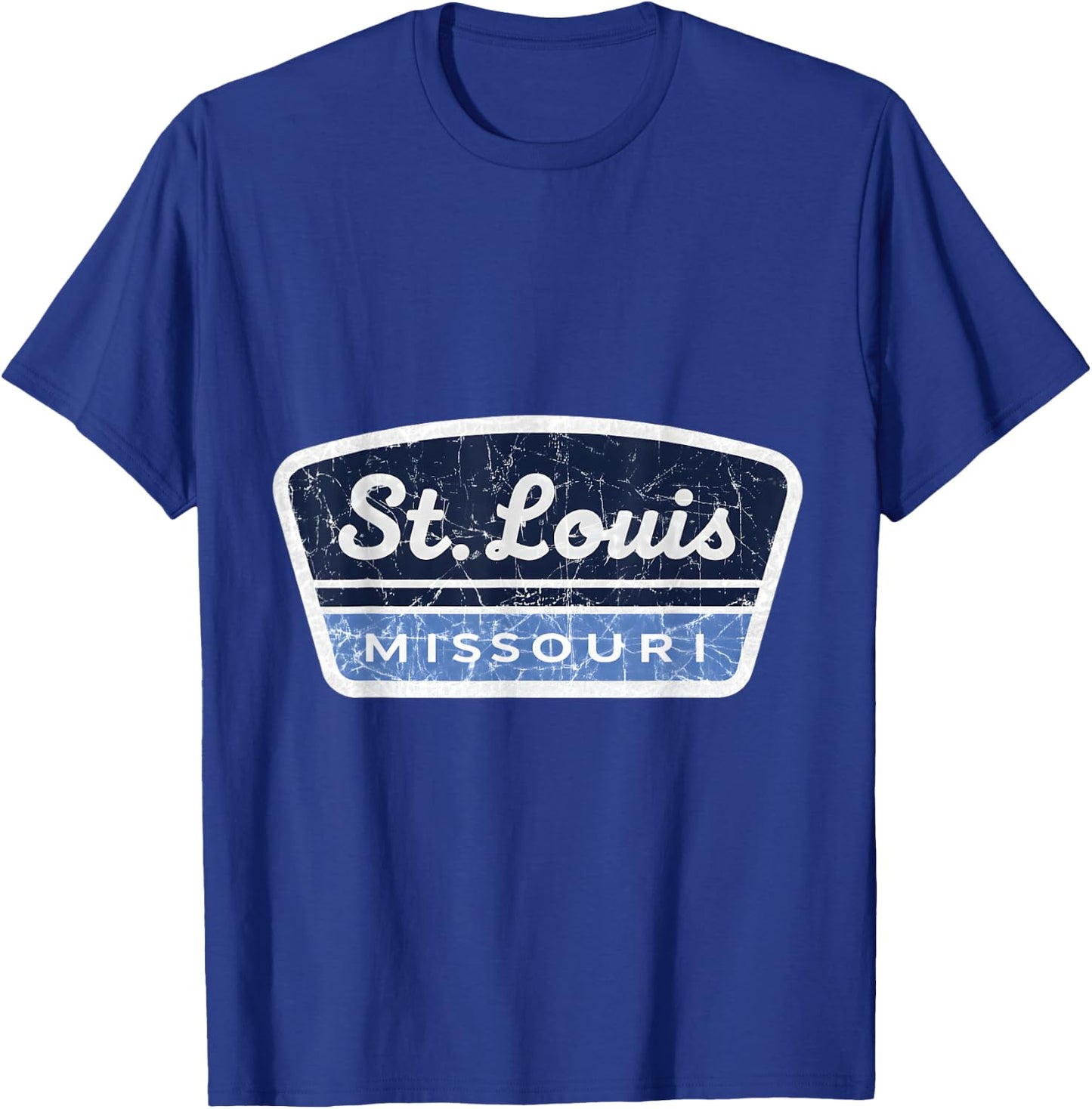 St Louis Missouri Vintage Retro City Travel Badge T-Shirt - T-Shirt | Royal