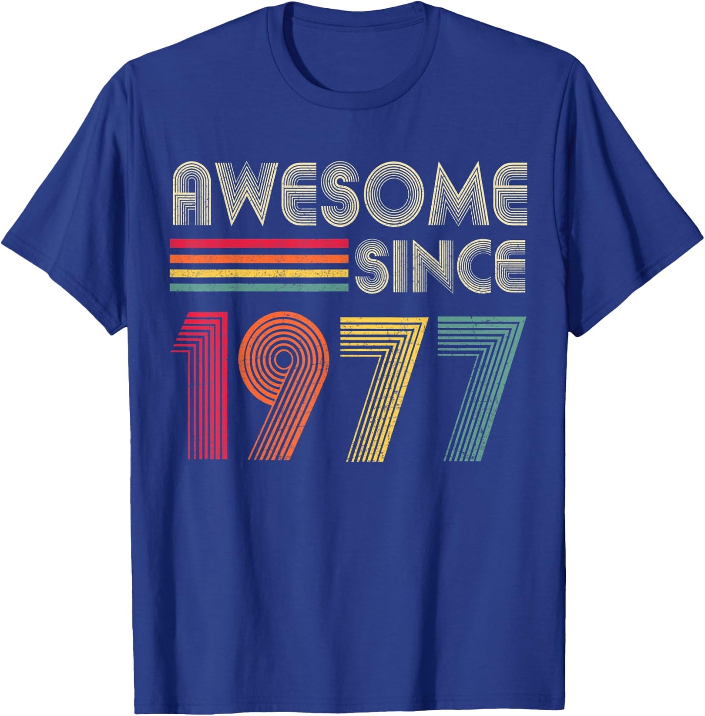Awesome Since 1977 45th Birthday Retro T-Shirt - T-Shirt | Royal