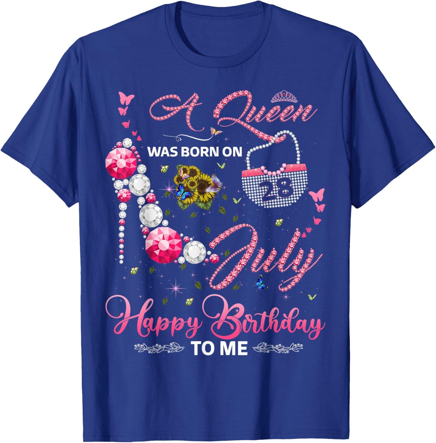 A Queen was born on 28th July Birthday for Queens girls T-Shirt - T-Shirt | Royal