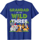 Grandad of the Wild Three Zoo Birthday Safari Jungle Animal T-Shirt - T-Shirt | Royal