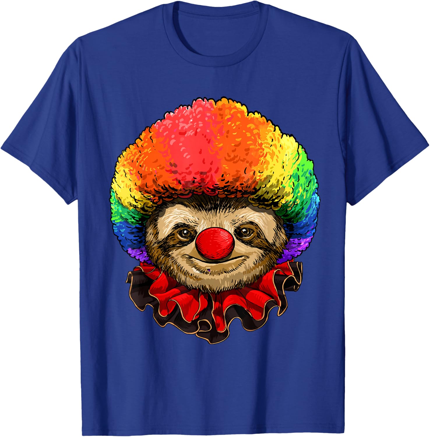 Sloth Clown Wildlife Sloth Forest Animal Circus T-Shirt - T-Shirt | Royal