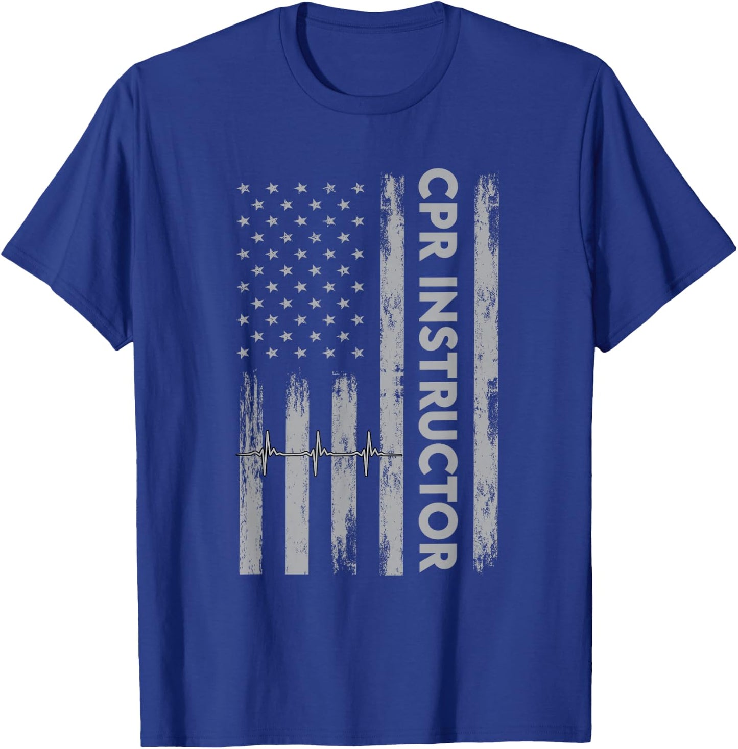 USA Flag CPR Instructor Outfit AED First Aid America T-Shirt - T-Shirt | Royal