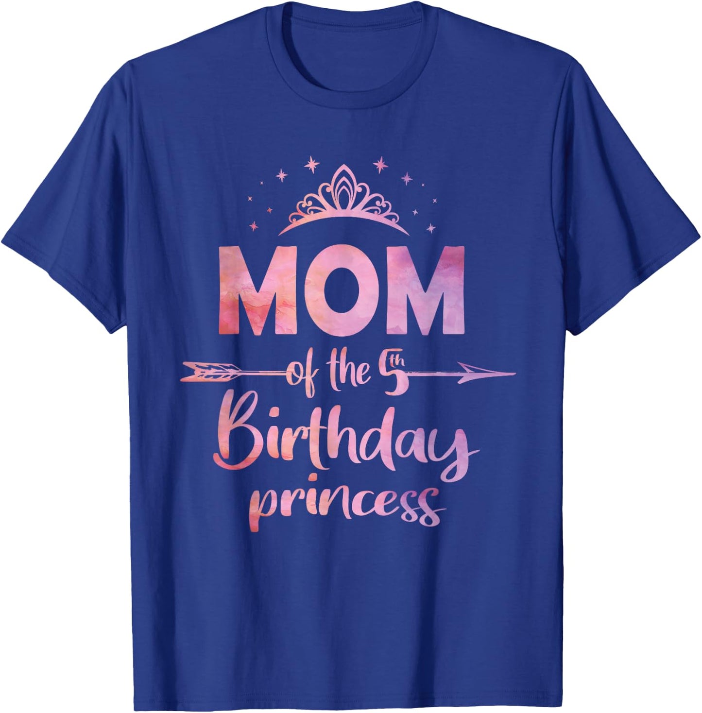 Mom Of The 5th Birthday Princess Girl 5 Years Old B-day T-Shirt - T-Shirt | Royal