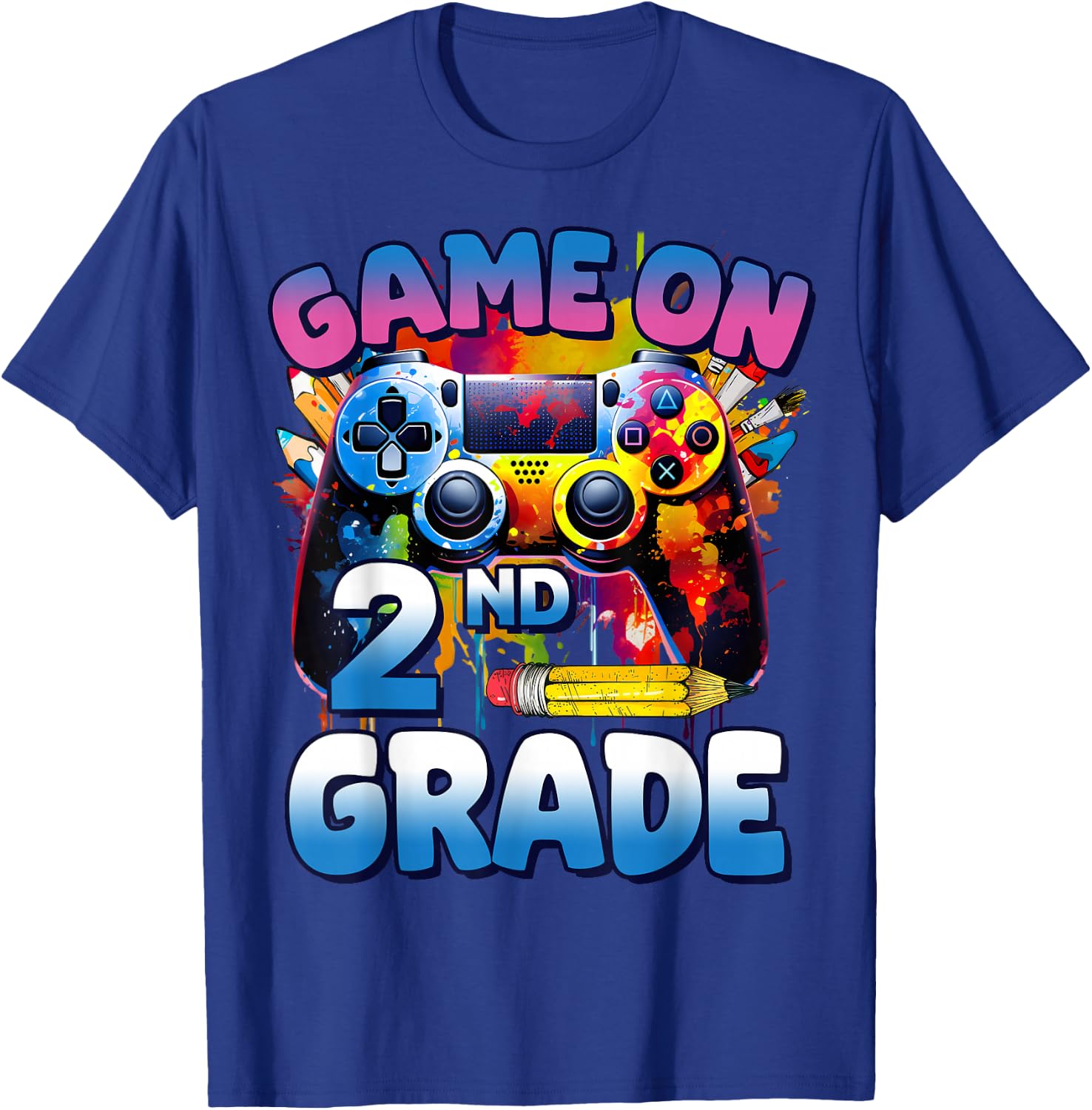 Game On 2nd Grade First Day Gamer Shirt Boys T-Shirt - T-Shirt | Royal