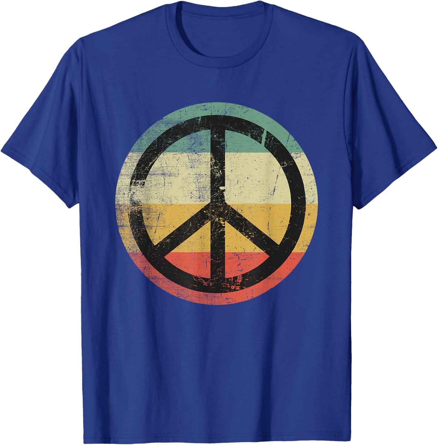 Retro Vintage Design Peace Sign T-Shirt - T-Shirt | Royal