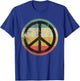 Retro Vintage Design Peace Sign T-Shirt - T-Shirt | Royal