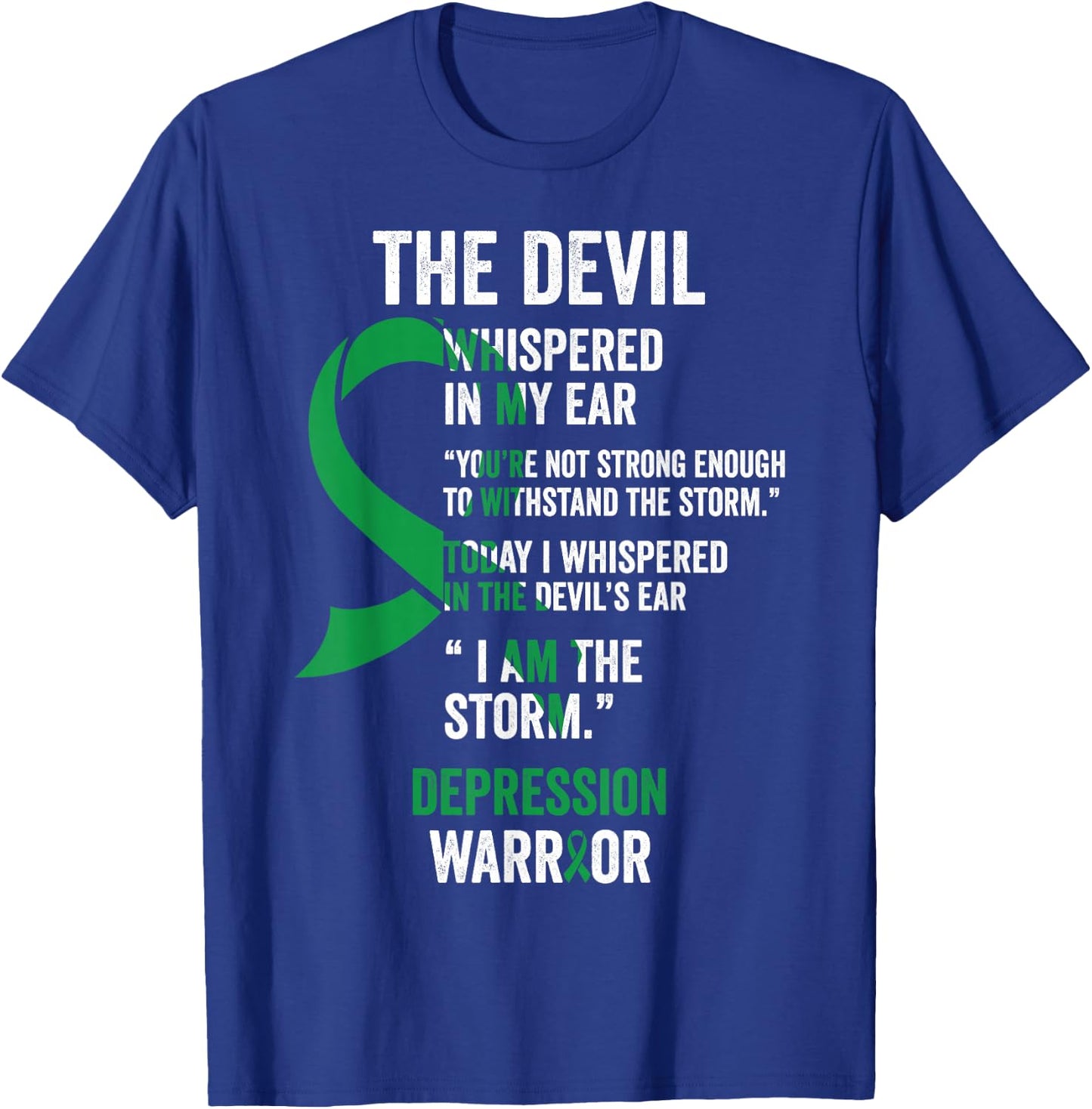 The Devil- Depression Awareness Support Ribbon T-Shirt - T-Shirt | Royal