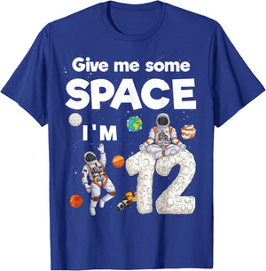 Outer Space Astronaut Planets Twelve Year Old 12th Birthday T-Shirt - T-Shirt | Royal