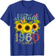 Sunflower Floral Butterfly Vintage 1960 Funny 65th Birthday T-Shirt - T-Shirt | Royal