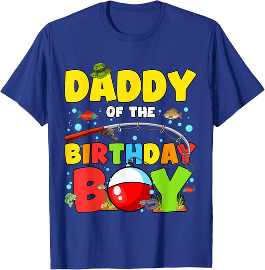 Daddy Of The Birthday Boy Fishing O-Fish-Ally Family Party T-Shirt - T-Shirt | Royal