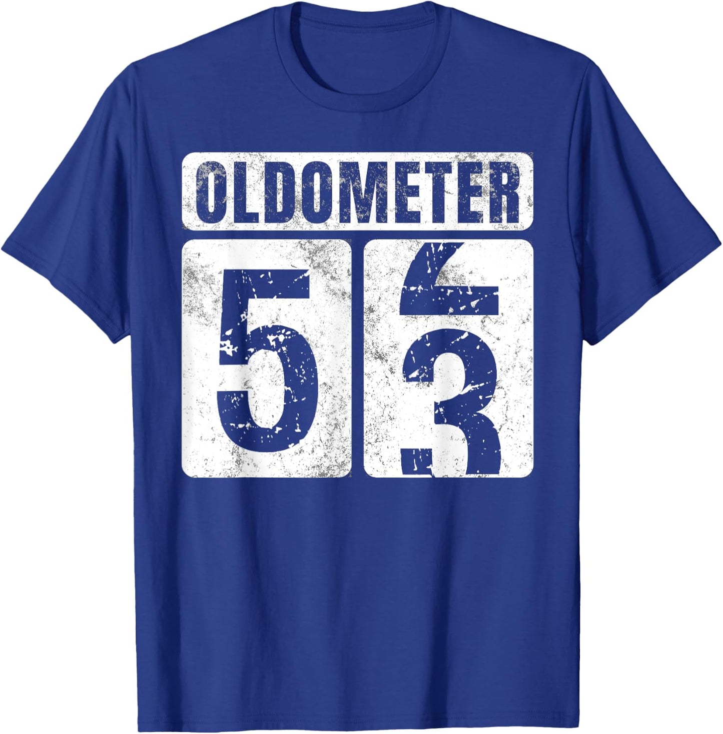 Oldometer 53 Shirt Vintage Funny 53rd Birthday Gift T-Shirt - T-Shirt | Royal