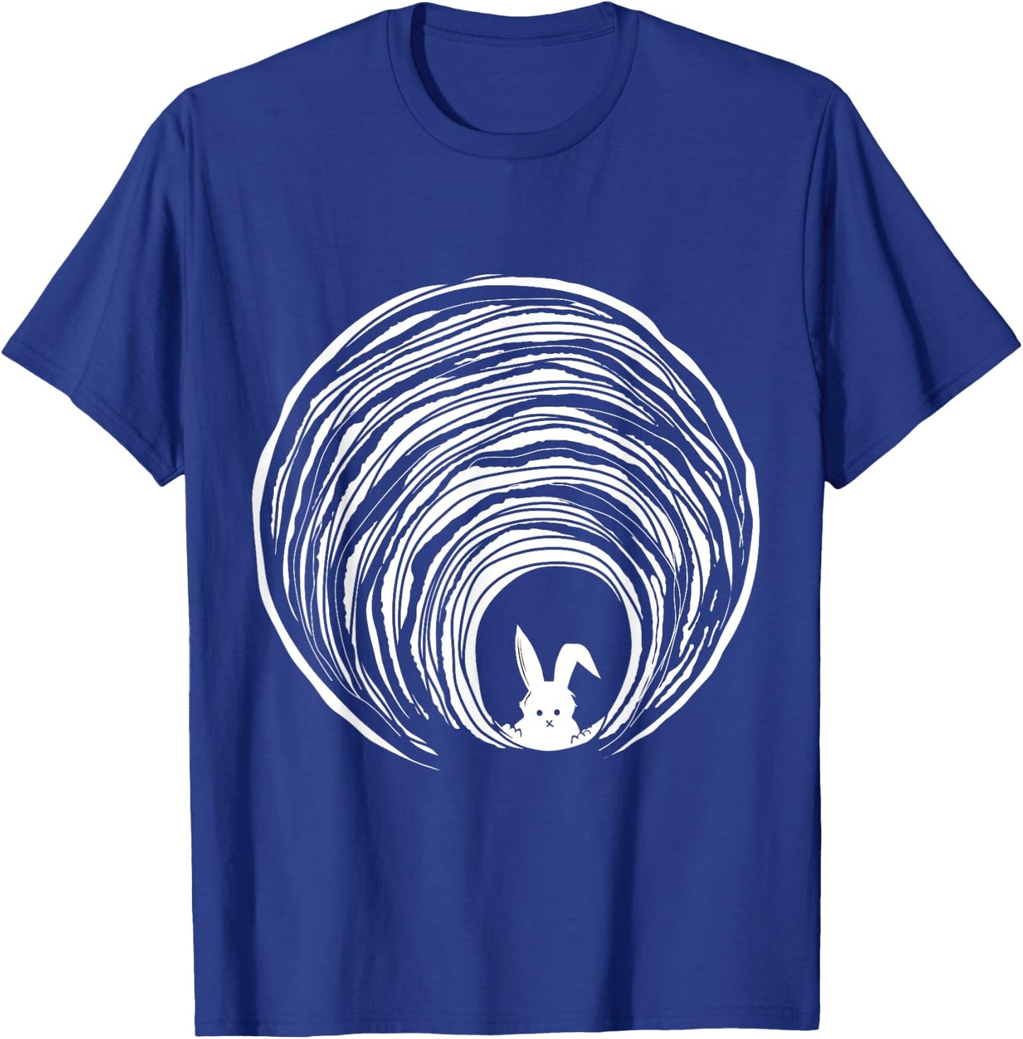 Conspiracy Theories Spiral Down Vortex Hole With Rabbit T-Shirt - T-Shirt | Royal