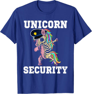 Unicorn Security Funny Unicorn Skeleton Dabbing Family Group T-Shirt - T-Shirt | Royal