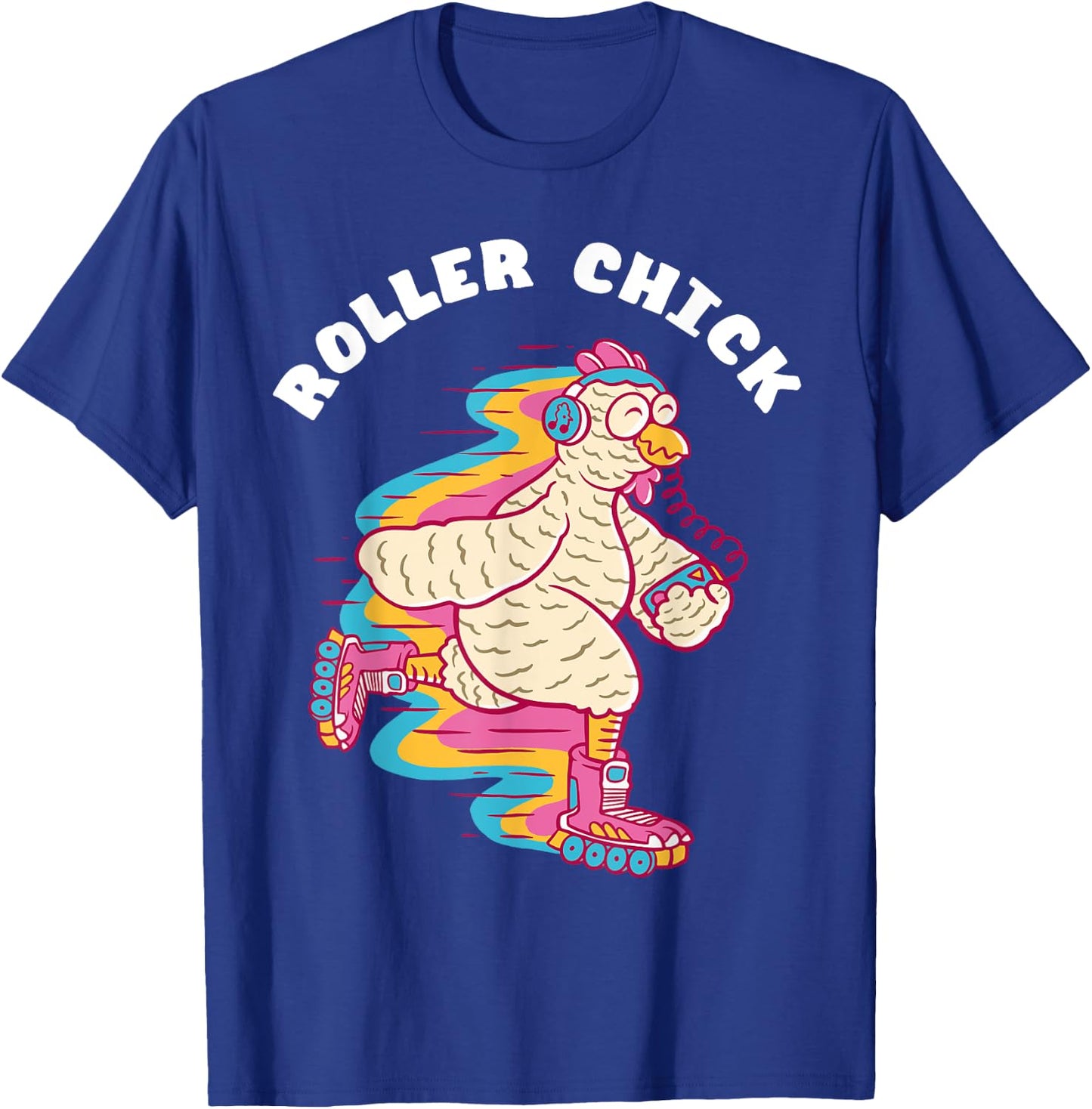 Roller Chick Roller Skater Chicken 80s Roller Skating T-Shirt - T-Shirt | Royal