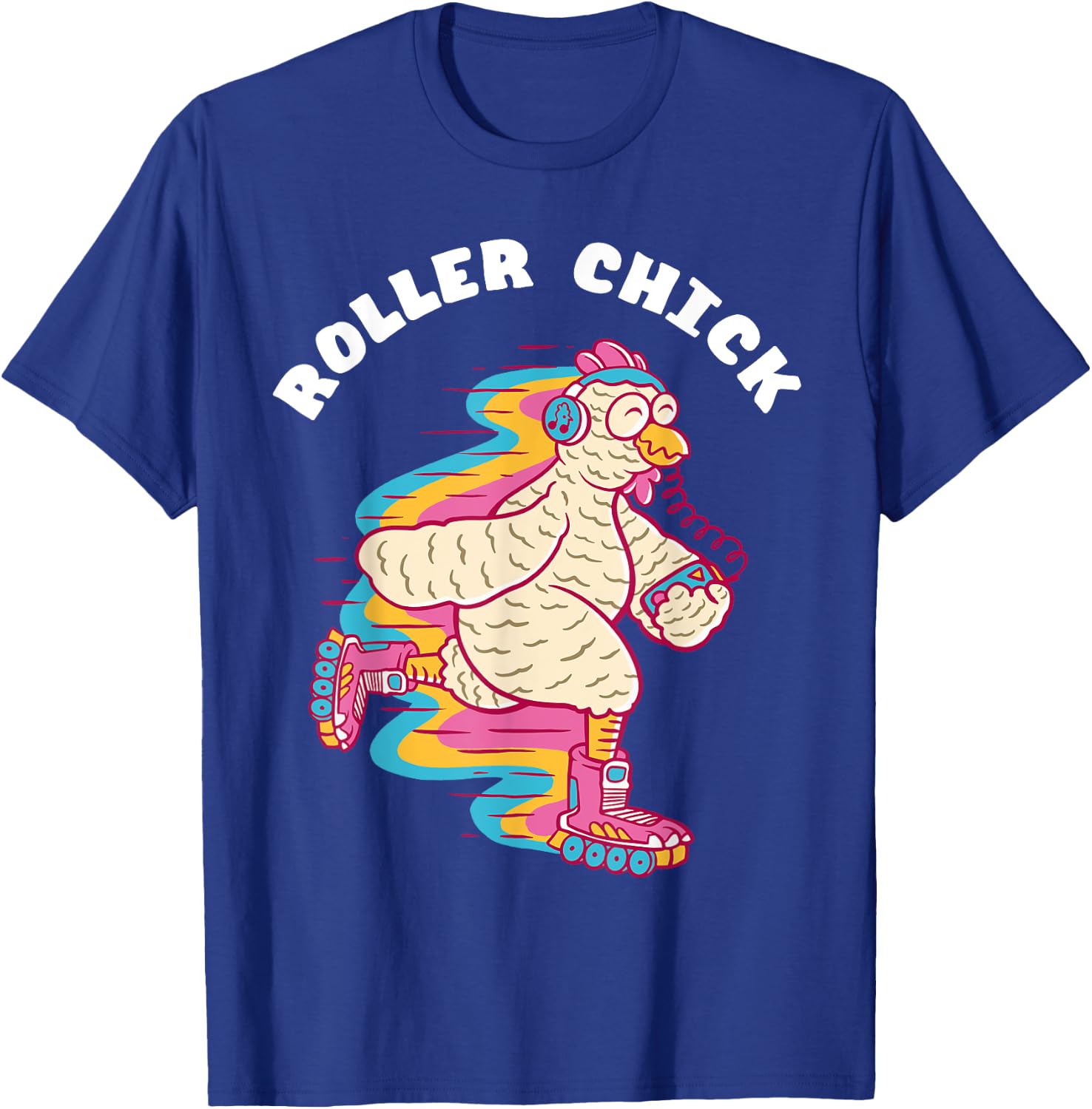 Roller Chick Roller Skater Chicken 80s Roller Skating T-Shirt - T-Shirt | Royal