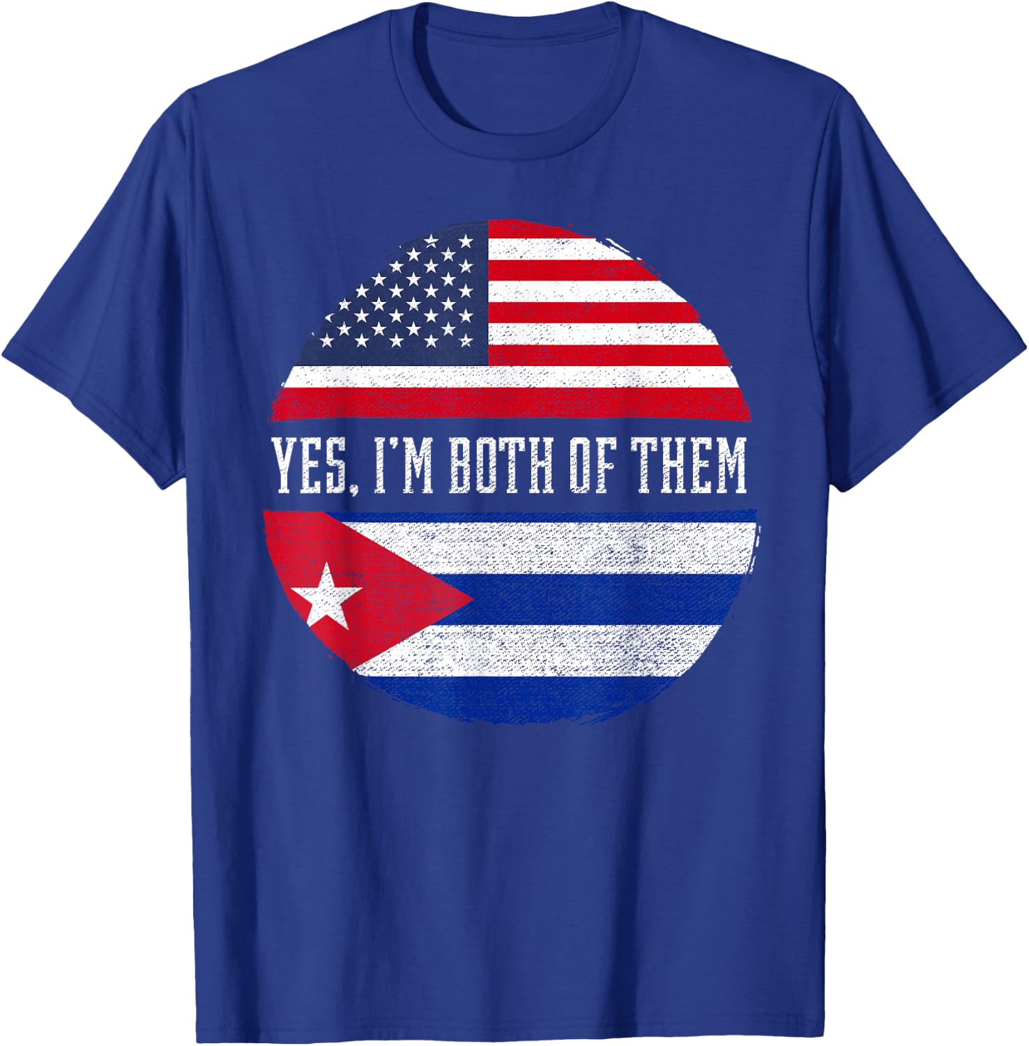 Half American Half Cuban USA Flag Cuba Heritage DNA T-Shirt - T-Shirt | Royal