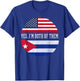 Half American Half Cuban USA Flag Cuba Heritage DNA T-Shirt - T-Shirt | Royal