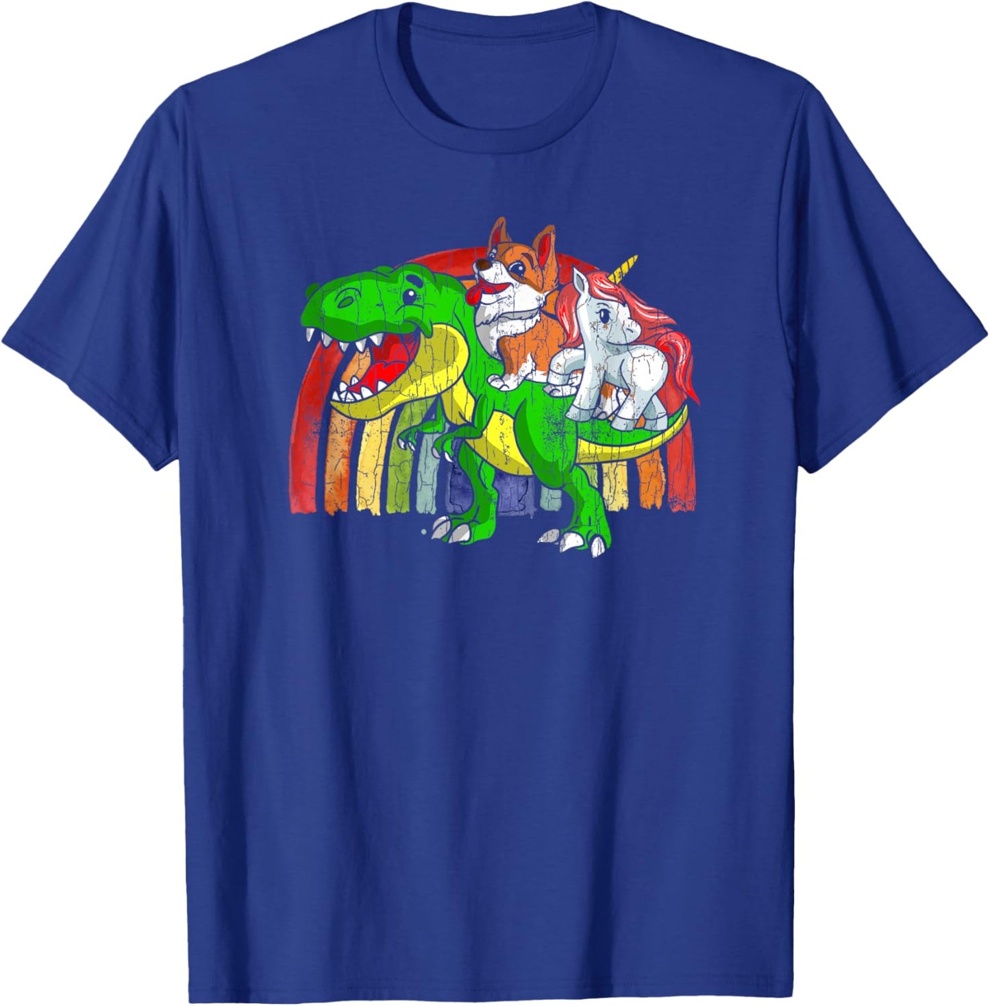 Australian Cattle Dog Unicorn Dinosaur Rex T-Shirt - T-Shirt | Royal